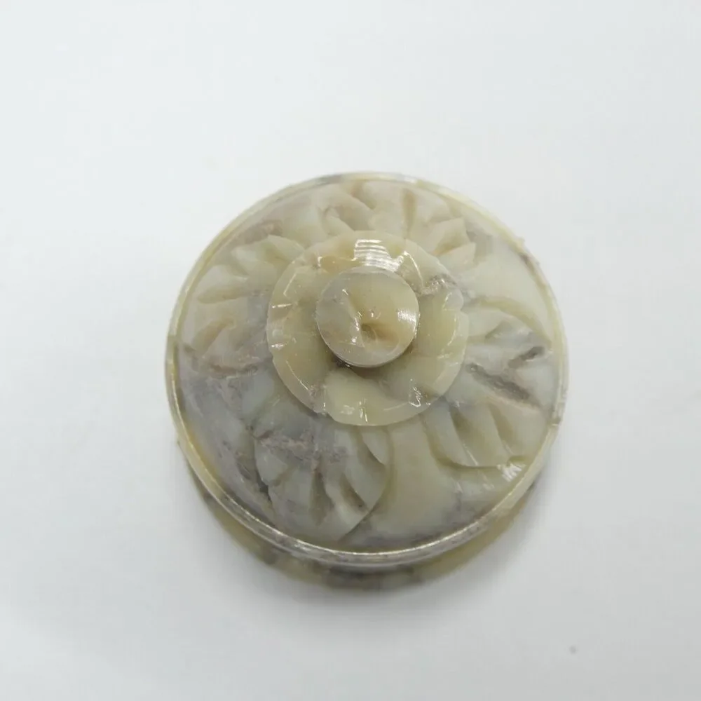 Carved Soapstone Stone Trinket Box Miniature Tiny Vintage